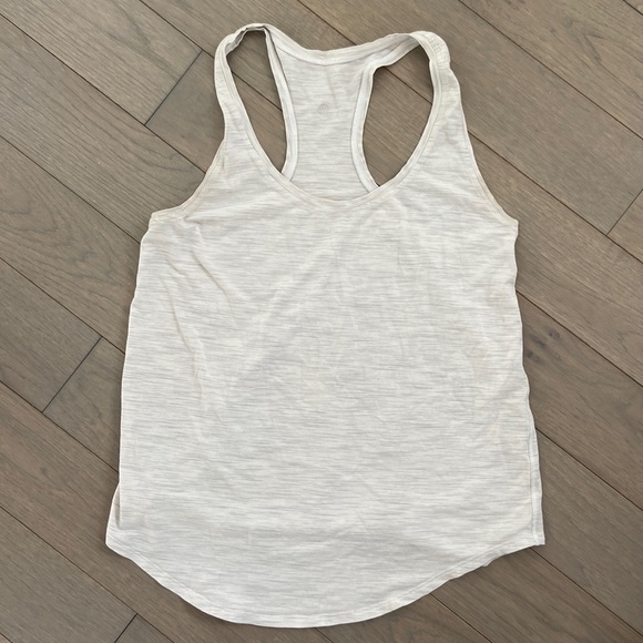 Lululemon Heathered White Racerback Tank - Picture 4 of 5